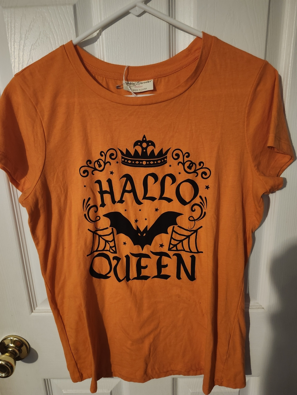 Halloween 'Hallo Queen' Orange Graphic Tee